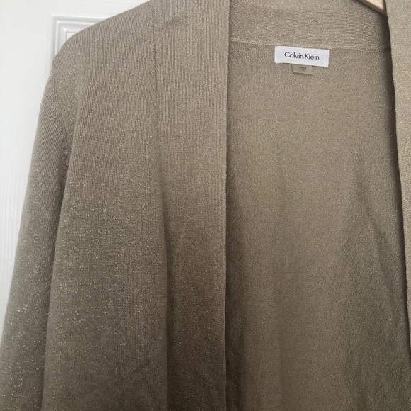 NWT Calvin Klein Gold Open Front Cardigan - Picture 2 of 5
